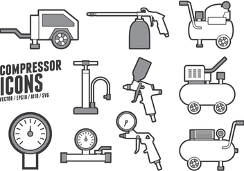 Air Pump and Compressor Accessories Icons - vector #422365 gratis