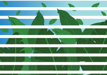 Jungle Leaves with Stripes Vector - vector gratuit #422925 