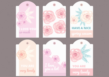 Vector Collection of Floral Labels - vector gratuit #423105 