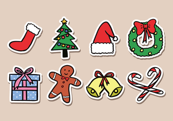 Christmas Sticker Icons - vector #423165 gratis