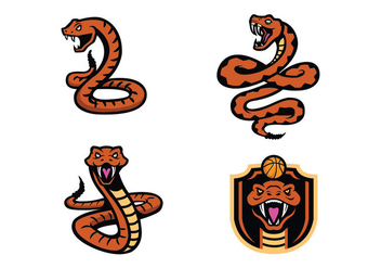 Free Rattlers Snake Mascot Vector - vector gratuit #423215 