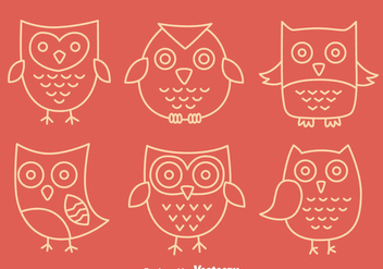 Hand Drawn Cute Owl Vectors - vector gratuit #423385 