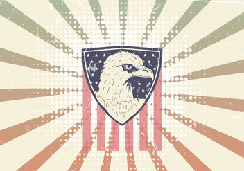 American Eagle Seal With American Flag - Kostenloses vector #423575