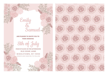 Vector Wedding Invitation with Delicate Roses - Free vector #423615
