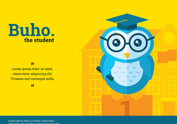 Buho Student Character Vector - Free vector #423875