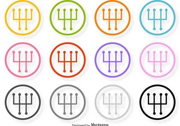 Gear Shift Vector Line Icons - Free vector #423885