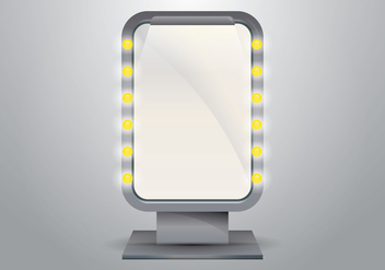 Vector Lighted Makeup Mirror for Dressing Room - vector gratuit #424555 
