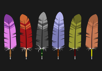 Feather Pens for Inkwell Vectors - vector gratuit #424585 