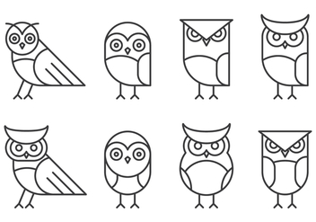 Hipster Linear Owl Logo - vector #424625 gratis