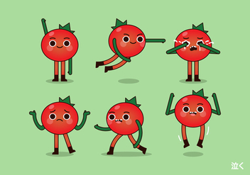 Vector Tomato and Poses - Free vector #424915