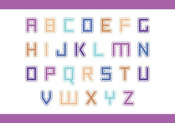 Stitched Letter Vector Pack - Free vector #425285