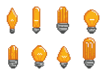 Ampoule Light Bulb Pixel Icons - vector #425455 gratis