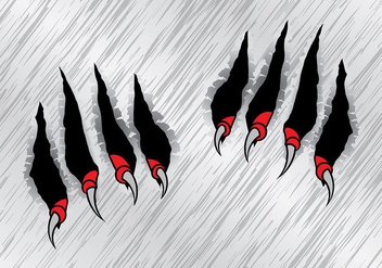 Red Claw Scratch Marks Vector - Free vector #425695