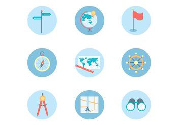 Flat Icons of Navigation Theme - Free vector #425765