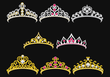 Set Of Princesa Crownn - Kostenloses vector #425885