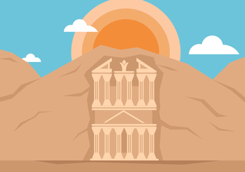 Petra Landmark Illustration - бесплатный vector #426195