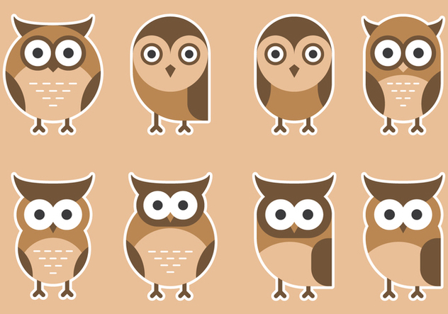 Colorful Cute Owls - vector gratuit #426305 