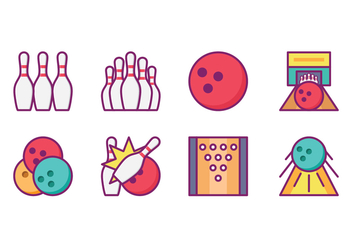 Bright Bowling Icon Pack - vector gratuit #426445 