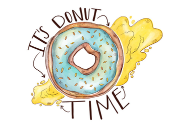 Colorful Cute Donut With Lettering - бесплатный vector #426875