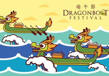 Dragon Boat Illustration - vector gratuit #426915 
