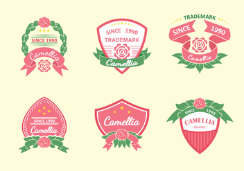 Camellia Flowers Pink Label - Free vector #427325