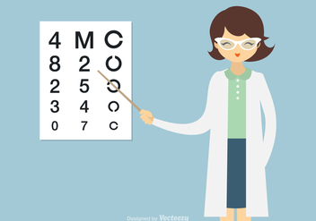 Cartoon Female Eye Doctor Vector - vector gratuit #427515 