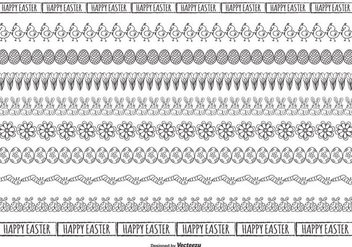 Cute Sketchy Easter Borders Collection - vector gratuit #427595 