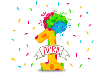 Colorful Funny Number One for April Fool's Day - Free vector #428215