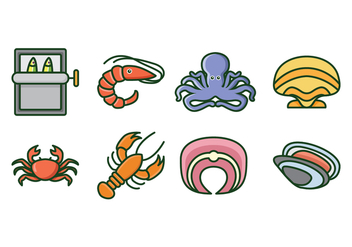 Free Seafood Icons - vector gratuit #428235 