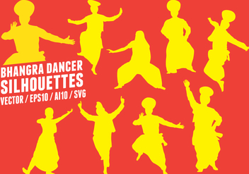 Bhangra Dancers Silhouettes - Free vector #428335