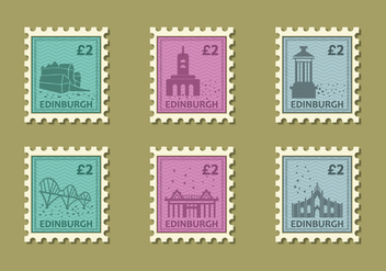 Edinburg Building Vintage Stamp Vector Illustration - vector gratuit #428855 