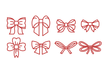 Red Outline Ribbon Icon Vector - Free vector #429275