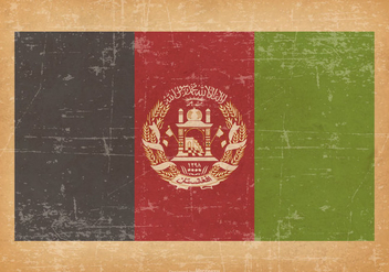 Afghanistan Flag On Old Grunge Background - vector gratuit #429415 