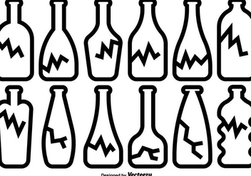 Broken Bottle Icons Vector Set - бесплатный vector #429495
