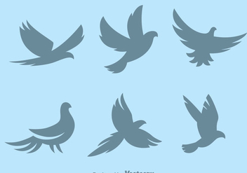 Silhouette Pigeon Symbol Vectors - vector gratuit #429815 