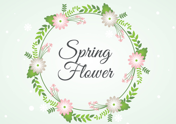 Free Spring Flower Wreath Background - vector gratuit #430065 