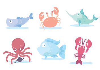 Colorful Seafood Vector - Free vector #430085