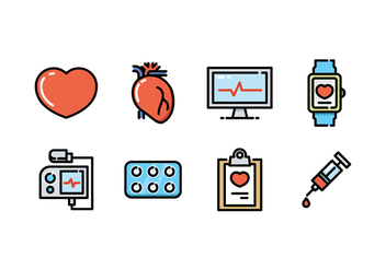 Cardiology Icon Set - Free vector #430125