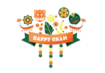 Happy Onam Festival Vector - бесплатный vector #430295