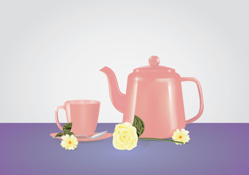 Pink Teapot Mock Up - vector #430315 gratis