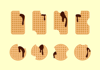 Waffle With Chocolate Sauce Free Vector - vector gratuit #430385 