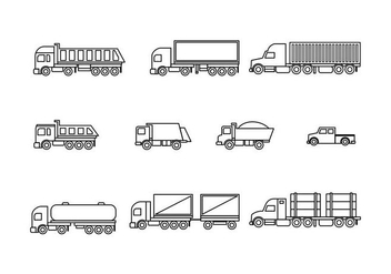Free Trucks Line Icons Vector - vector gratuit #430495 
