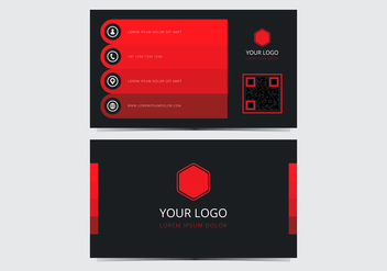 Red Stylish Business Card Template - vector gratuit #430595 