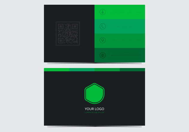 Green Stylish Business Card Template - vector gratuit #430605 