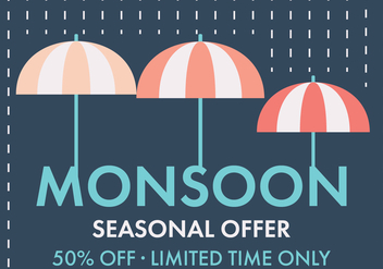 Monsoon Umbrella Vector Offer - бесплатный vector #430875
