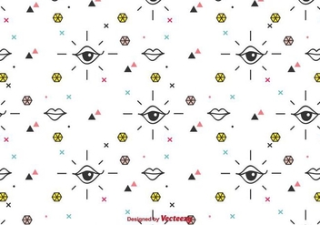 Eyes And Lips Vector Pattern - Free vector #430895