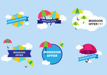 Monsoon Sticker Design - vector gratuit #430905 