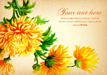 Beautiful Yellow Vintage Flower Background - Free vector #431195