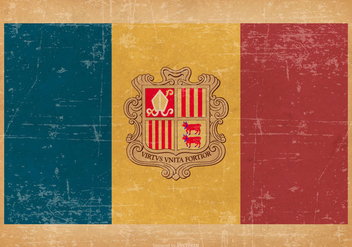 Flag of Andorra on Grunge Style Background - vector gratuit #431205 