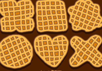 Vector Set Of Hand-Drawn Belgium Waffles - бесплатный vector #431325
